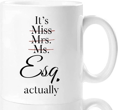 Lawyer Coffee Mug Esq Funny Gift for Attorney Women Office Cup With Box