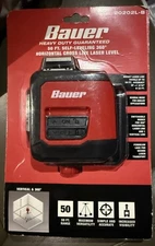 Bauer 50ft Self Leveling 360 Degree Horizontal Cross Line Laser Level- #20202L-B