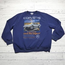 Chevrolet Corvette Sweatshirt Mens 2XL Drive The Legend Crewneck Car Graphic