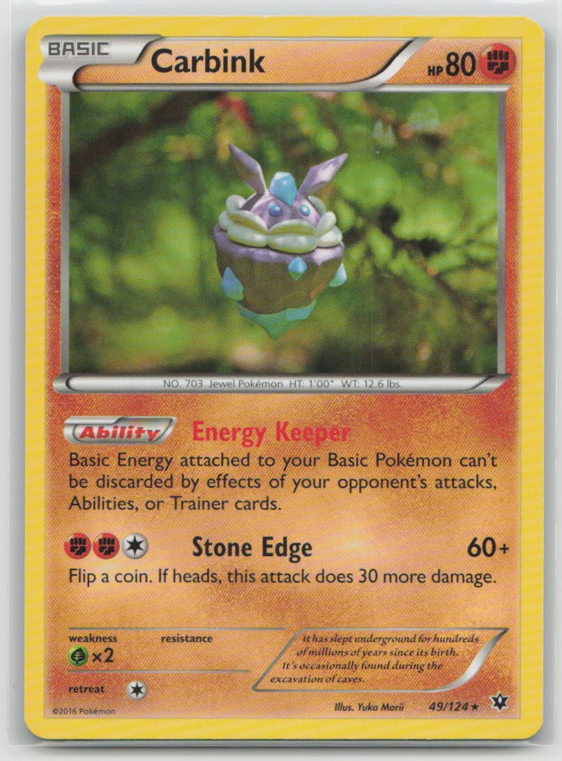 Carbink 49/124 Rare Fates Collide Pokemon Moderately Played