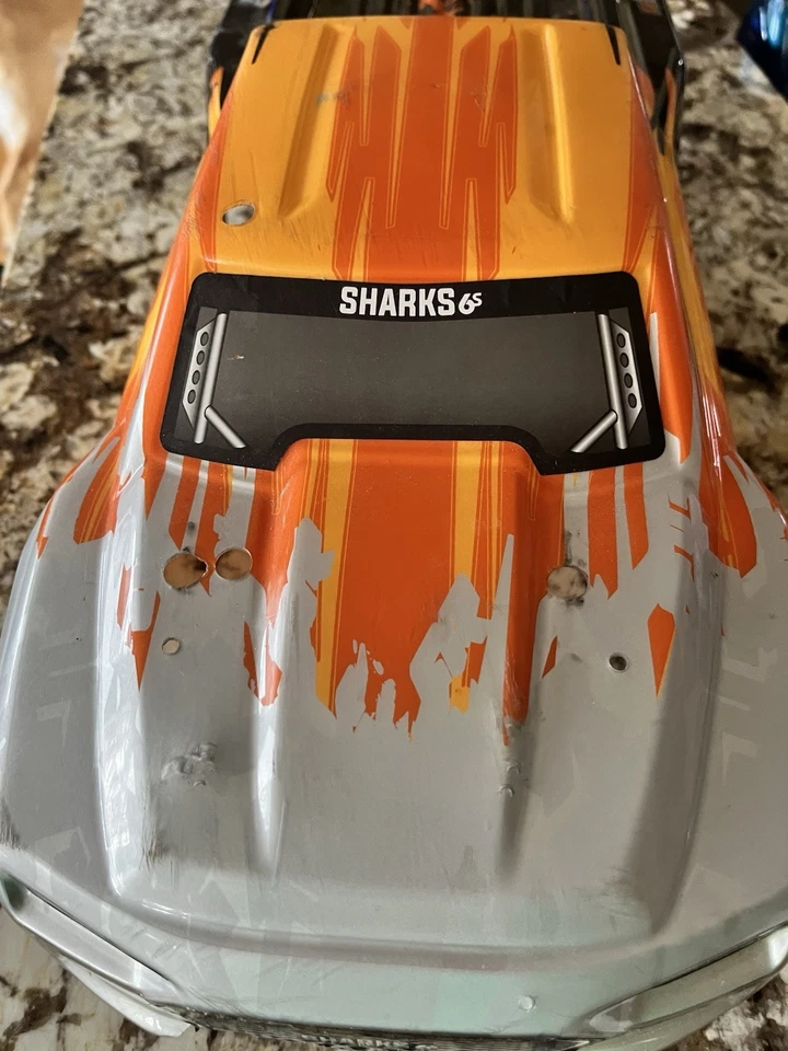 F5 Racing Speedline Sharks RC Mari 1/10 Pre-Cut Plastic Body Flame Truck Shell - Image 4 of 4