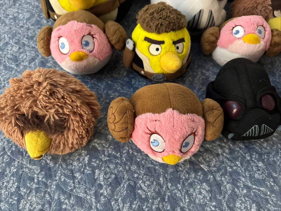 Angry Birds Star Wars Lot 12 Plush Lot Leia Luke Hans Solo Chewbacca Darth Vader - Image 2 of 4