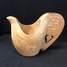 Yugoslavian Hand Carved Vintage Shepherd's/Wedding Cup