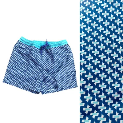 Short de bain Une paire deux coups bleu turquoise et blanc - Photo 1/4