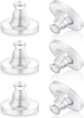 Earring Backs Rubber,100Pcs Soft Clear Earring Backs for Studs,Hypoallergenic