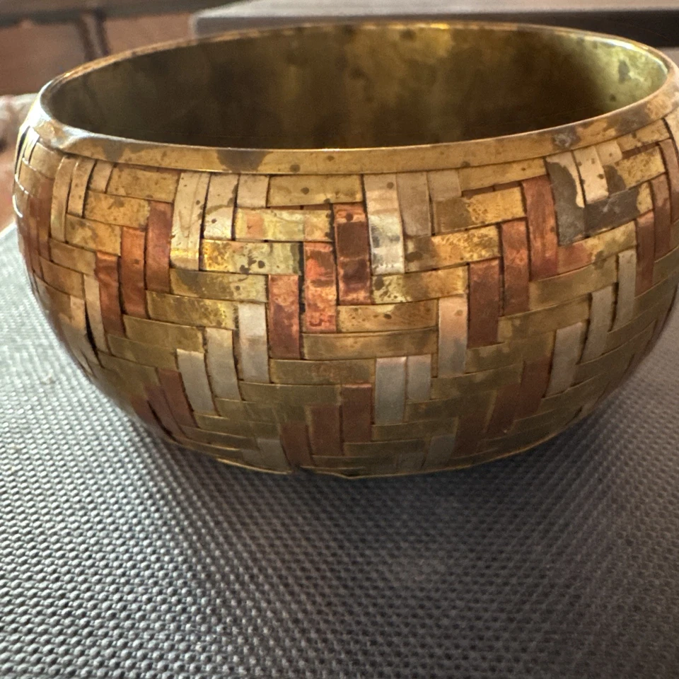 Brazalete de cobre tricolor para terapia del dolor de artritis brazalete energético tricolor 65 mm Foto 4 de 4