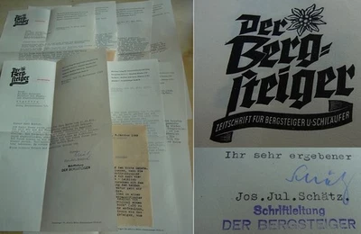 7 ms. Briefe MÜNCHEN 1949, Zeitschrift "Der Bergsteiger", J.J. SCHÄTZ → Geissler - Bild 1 von 4