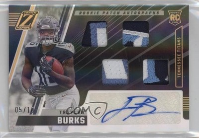 2022 Panini Zenith Rookie Gold 5/10 Treylon Burks #212 Patch Auto 0q84