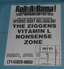 vintage original flyer VITAMIN L The Ziggens NONSENSE Zone