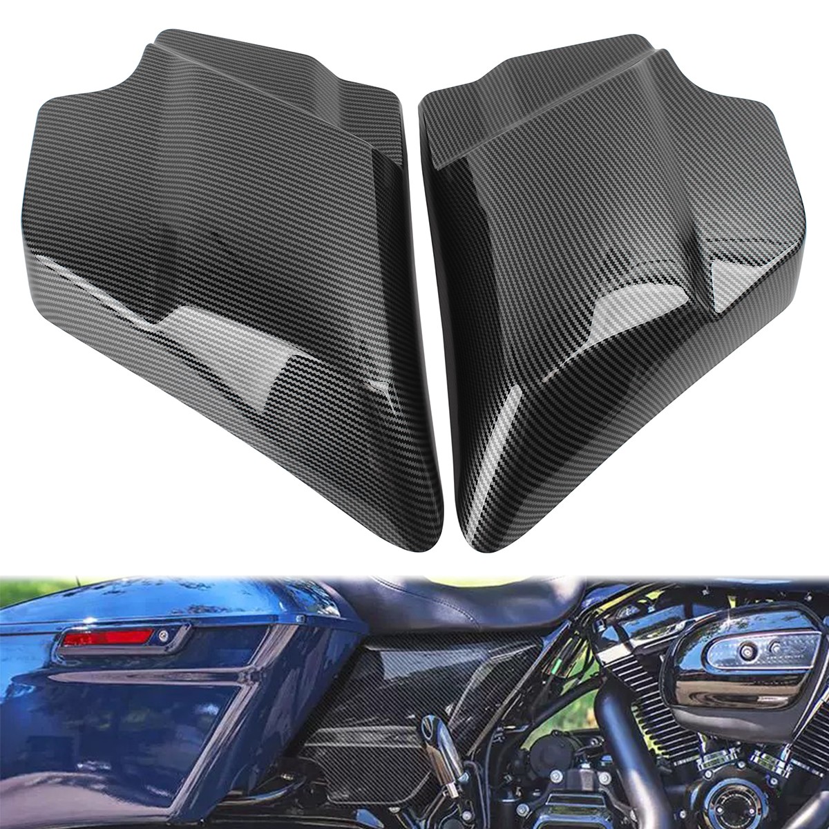 Carbon Fiber Side Cover Panel Fairing For Harley Touring Electra Glide 2009-2024