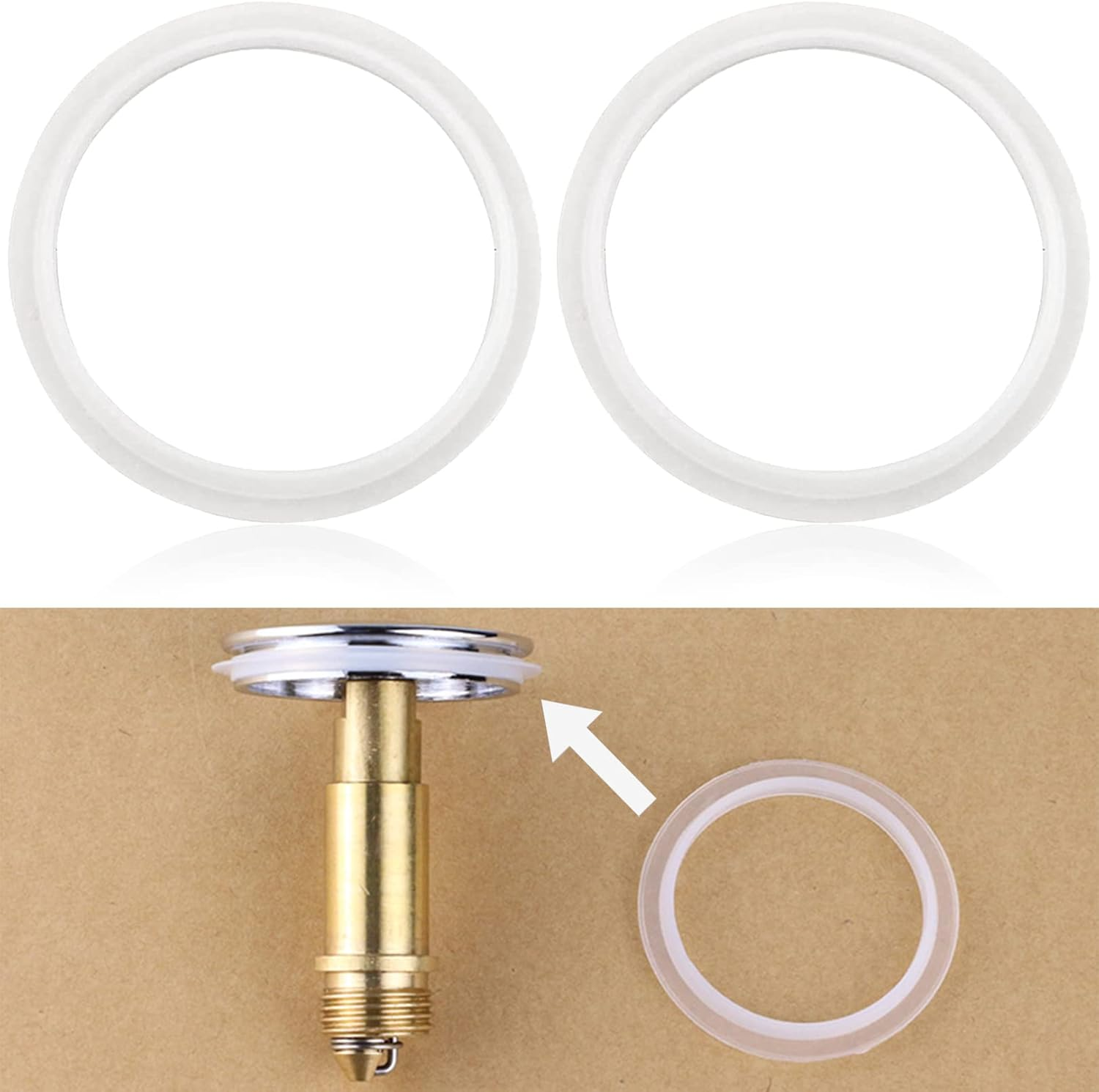 Bathroom Sink Drain Plug Seal Ring Silicone O Ring Gasket 31 39mm Clear x2 Pack2