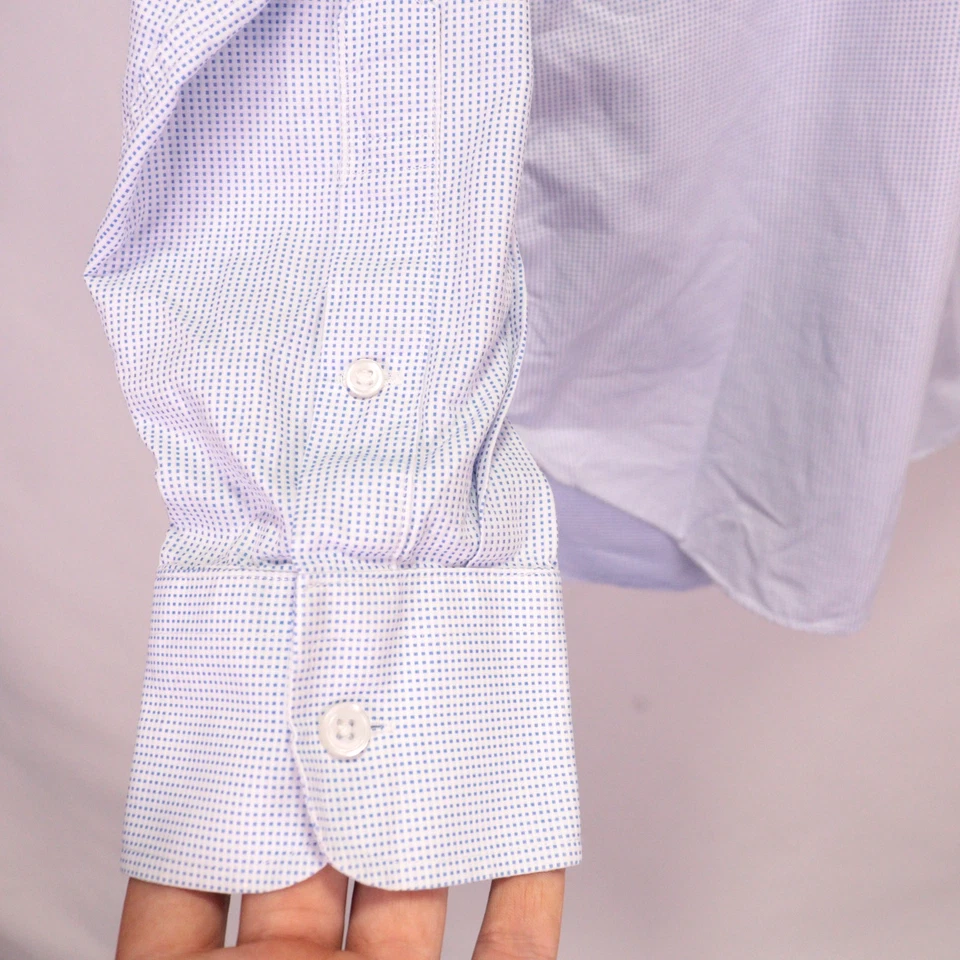 Camisa de Vestir J Crew Ludlow Premium Ajustada Hombres 16/35 Azul Punto Cuello Abotonado Foto 3 de 4