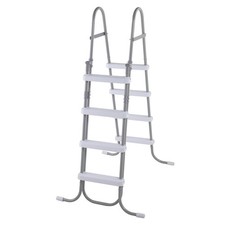 4 Steps 52in Pool Ladder Iron Grey Frame + Wh...