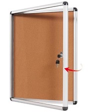 Swansea Enclosed Cork Bulletin Board 38x28 with Locking Glass Door 3374263