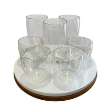 Bodum Pavina Handblown Double Walled Glass 16 & 8 Oz Tumblers~Set of 7