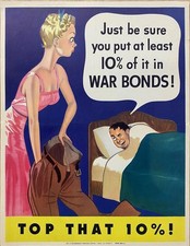 1942 Just Be Sure To Put 10% In War Bonds Funny WWII Fridge Magnet 4x6