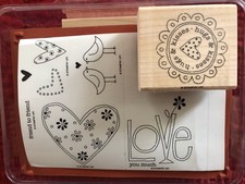 Stampin' Up   Love You Much  6 Piece Rubber  Wood Stamp Set