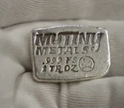 Mutiny Metals 1 oz .999 Silver Poured Bar Skelton Scuba