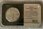 2003 American Silver Eagle Uncirculated 99.9% Fine Silver 1 oz Littleton Holder