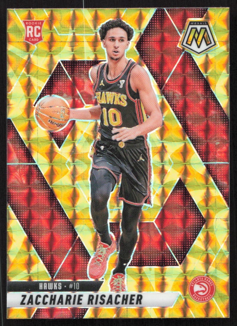 2024-25 Panini Mosaic -Zaccharie Risacher #213 Reactive Yellow Mosaic Prizm (RC)