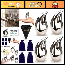 Teardrop Mini Cremation Urns for Ashes, 3 Inch Keepsake Set of 4 with Velvet Bag