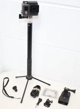 GoPro HERO+ HWHM1 Action Camera Bundle, 32gb, Go Stick, Clamp, Tripod, WORKS!