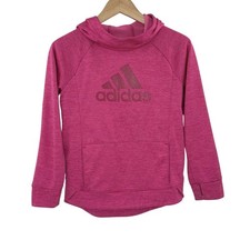 Adidas Girl's Pink Long Sleeve Pullover Hoodie Sz Large 14 Lightweight See Photo