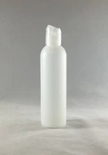 Lot 18 Natural HDPE 8 oz Plastic Dispensing Bottle w Natural Disc Top Cap,24-410