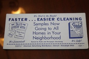 Vtg SING Household Cleaner Hood Chemical Soap Powder Ink Blotter Union Label NOS