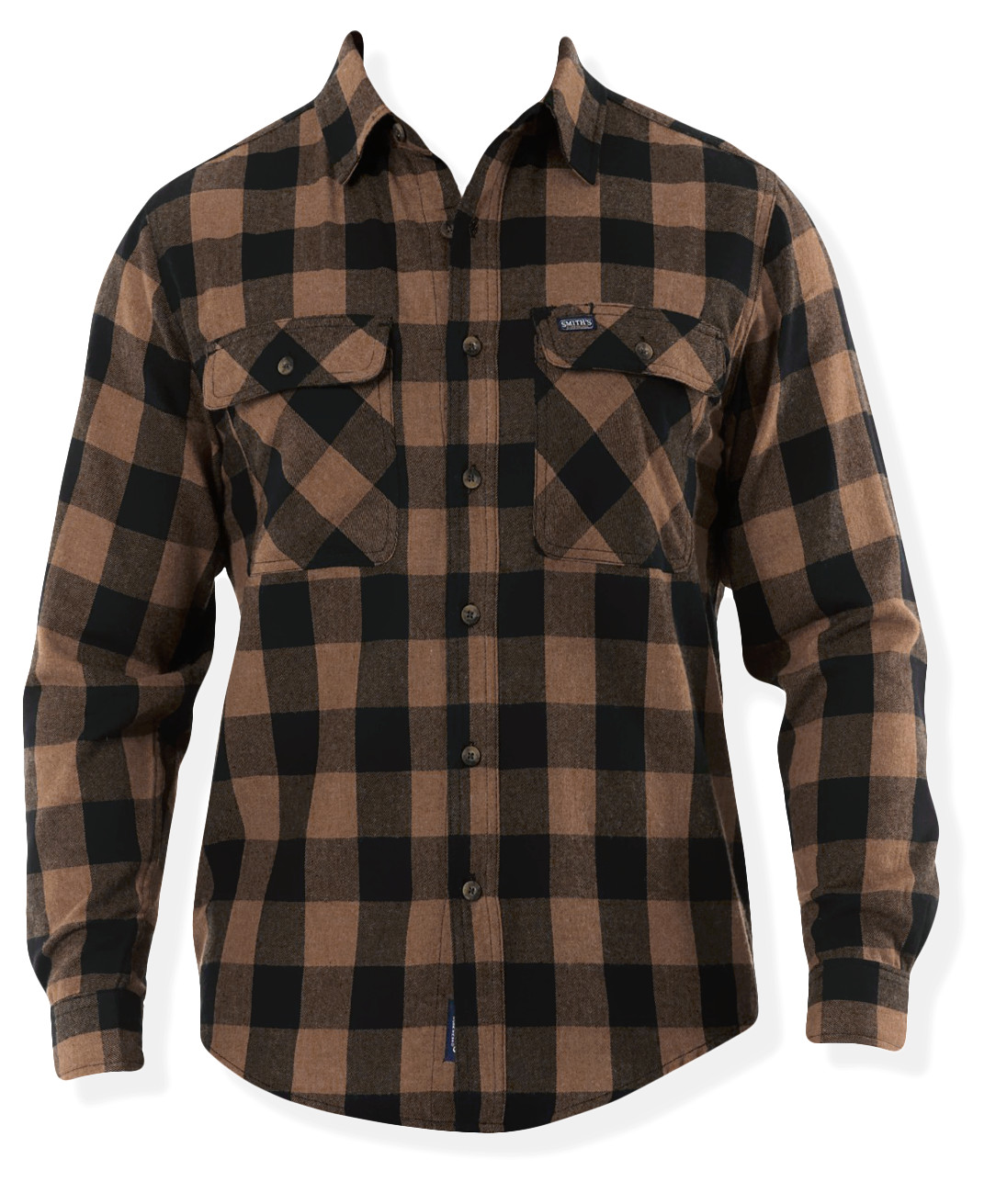 Фланелевая рубашка в клетку Smiths Workwear - NWT мужская большого размера медного / черного цвета - #45756-M4