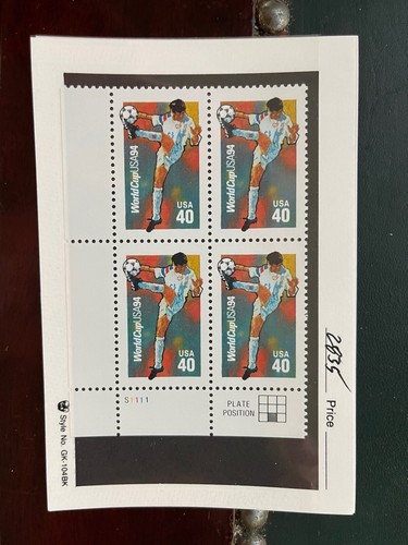 2835 World Cup US 40 CENT MNH 6 PLATE BLOCKS OF 4, ALL 6 Posiitions, $ 9.60 FACE - Bild 5 von 6