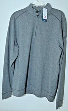 NWT CUTTER & BUCK Mock Turtleneck Shirt Mens Large Quarter-Zip LS DryTec Gray