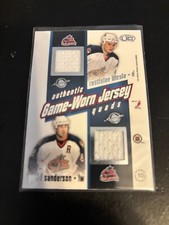 03 Heads Up Columbus Blue Jackets Quad game worn jersey Tugnut Sanderson Denis