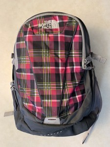 black plaid backpack