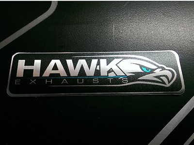 Paar Hawk Folie Auspuff Abzeichen 90 mm x 25 mm