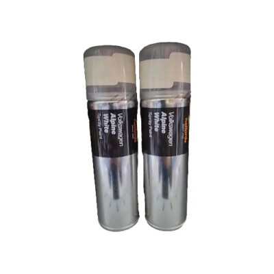 VOLKSWAGEN ALPINE WHITE SPRAY PAINT 300ML HALFORDS CANS x2 