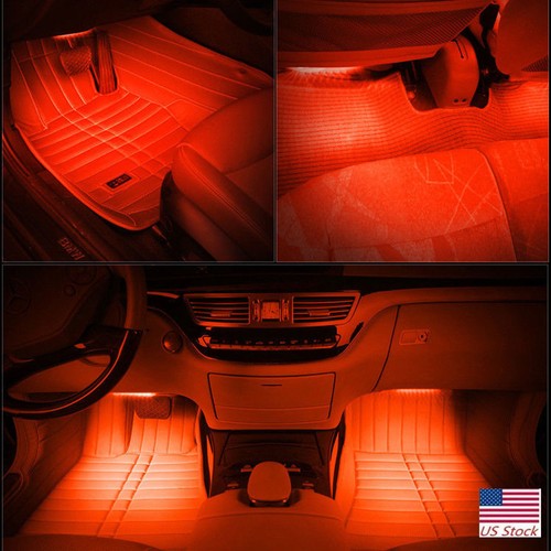 Car LED Strip Lights 4pcs LED DC 12V Multi-color Car Interior Light Kit - Picture 6 of 12
