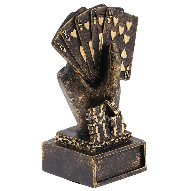 Metal Poker Card Trophy Cup Prize for Casino Tournament Souvenirs