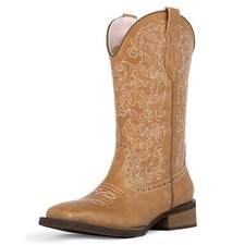 SheSole Cowboy Boots For Women Square Toe Mid Calf Ladies Western Cowgirl Boots