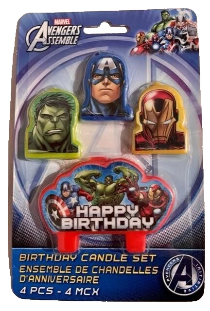 Pacote de festa de aniversário Marvel Avengers pratos guardanapos vela cupcake suprimentos - Imagem 4 de 4