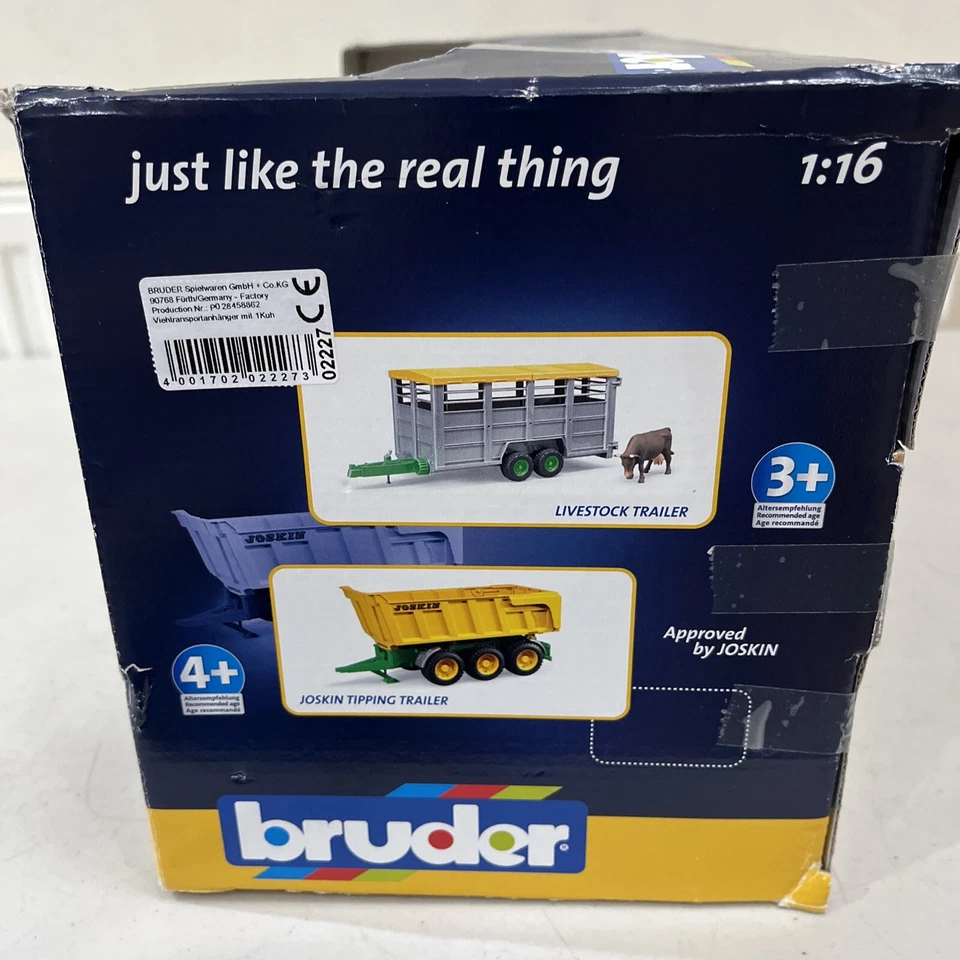 Bruder Cattle trailer + 1 cow 1:16 Scale Model - Image 2 of 4
