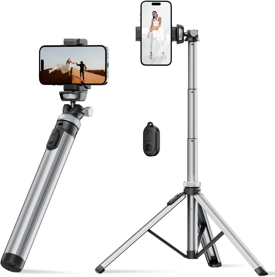 Lightweight 67" Metal Tripod with Bluetooth Remote for iPhone/Android Devices - Image 3 of 4