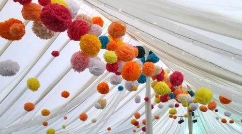 12"&16" Tissue Paper Pompoms Pom Poms Hanging Garland Wedding Party Decoration - Image 3 of 4