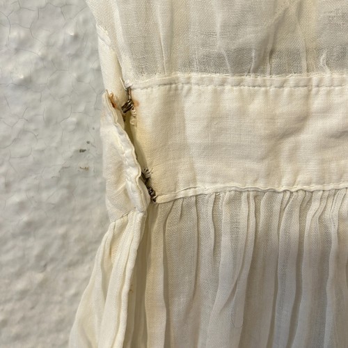Early 1900s Antique Edwardian XS Lawn Dress White Sheer Cotton Lace - Picture 20 of 20