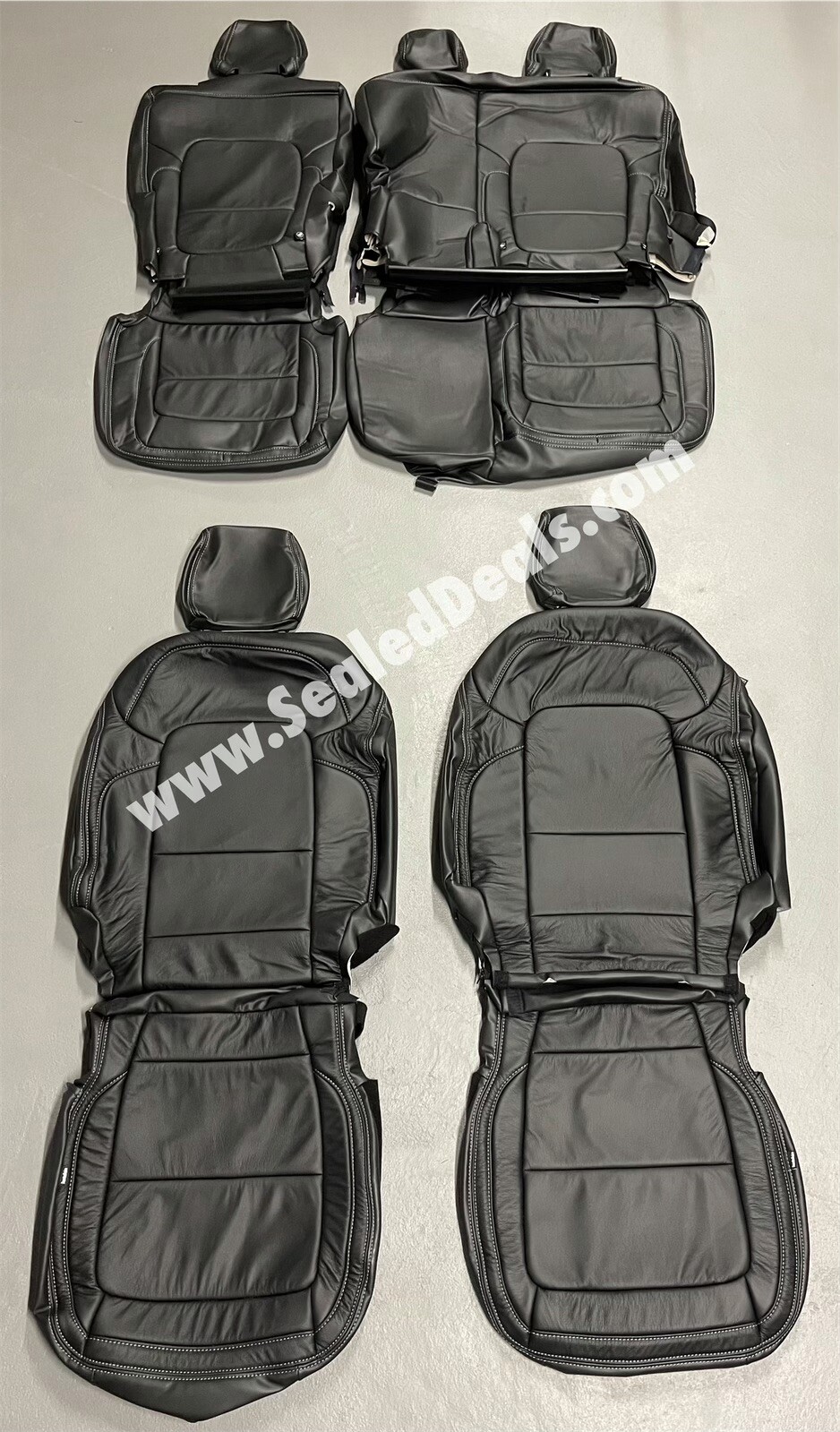 BLACK KATZKIN LEATHER SEAT COVERS UPGRADE KIT FOR FORD BRONCO 4 DOOR