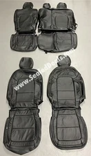 BLACK LEATHER SEAT COVERS FOR FORD BRONCO 4 DOOR FULL SIZE BASE, BIG BEND + MORE