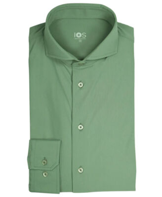 IOS Langarm Shirt Slim Fit Jersey superstretch lindgrün Haikragen Gr. S-3XL