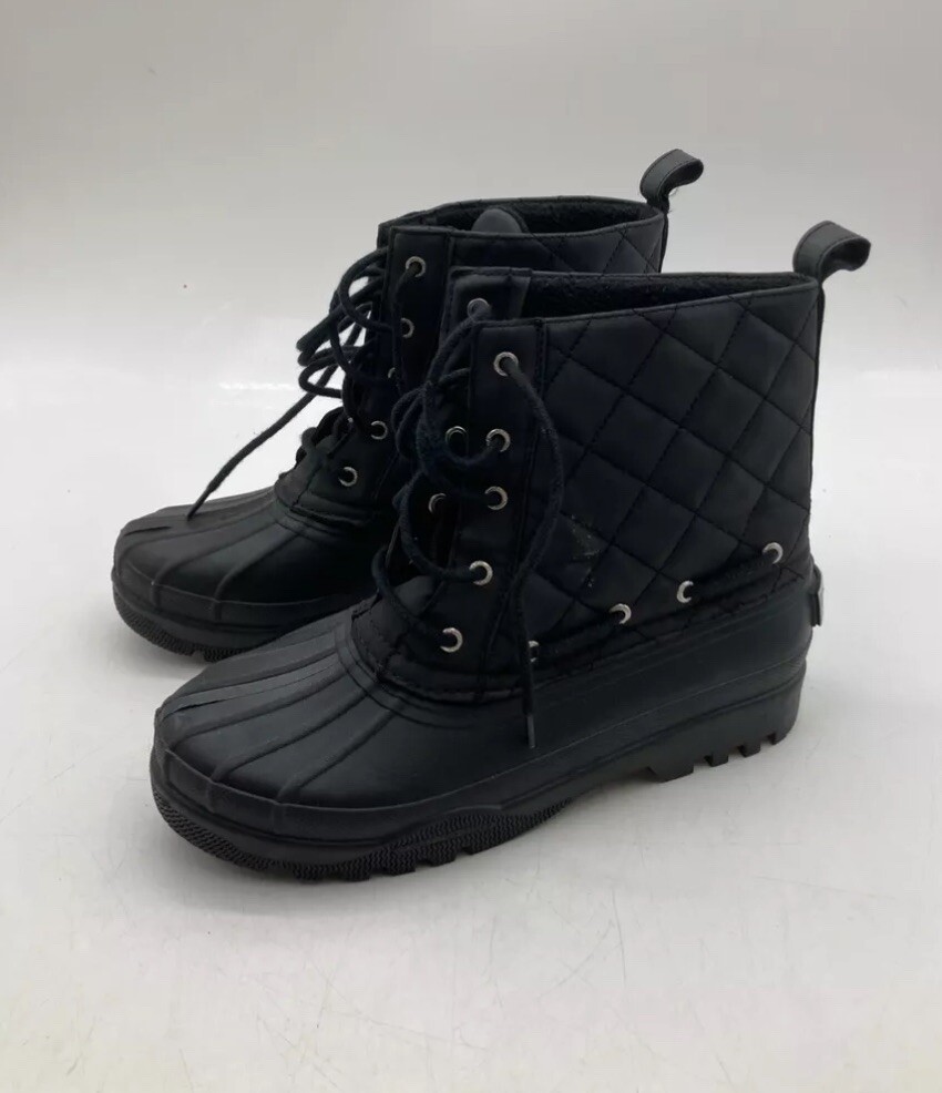 Women's Sperry Waterproof Quilted Rubber Boots Size 8 Black