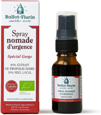 - Spray Nomade D'Urgence - Spécial Gorge - Action Intense - Propolis Et Miel BIO