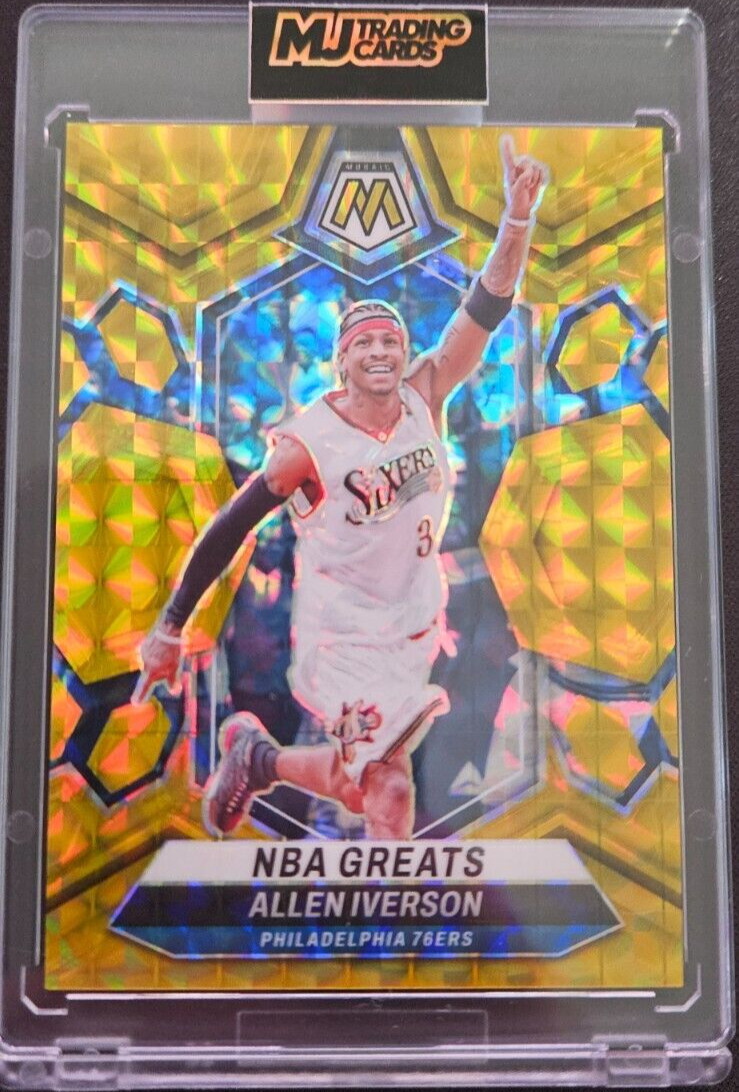 2023-24 Mosaic Basketball Allen Iverson NBA Greats True Gold 03/10 #300 76ers